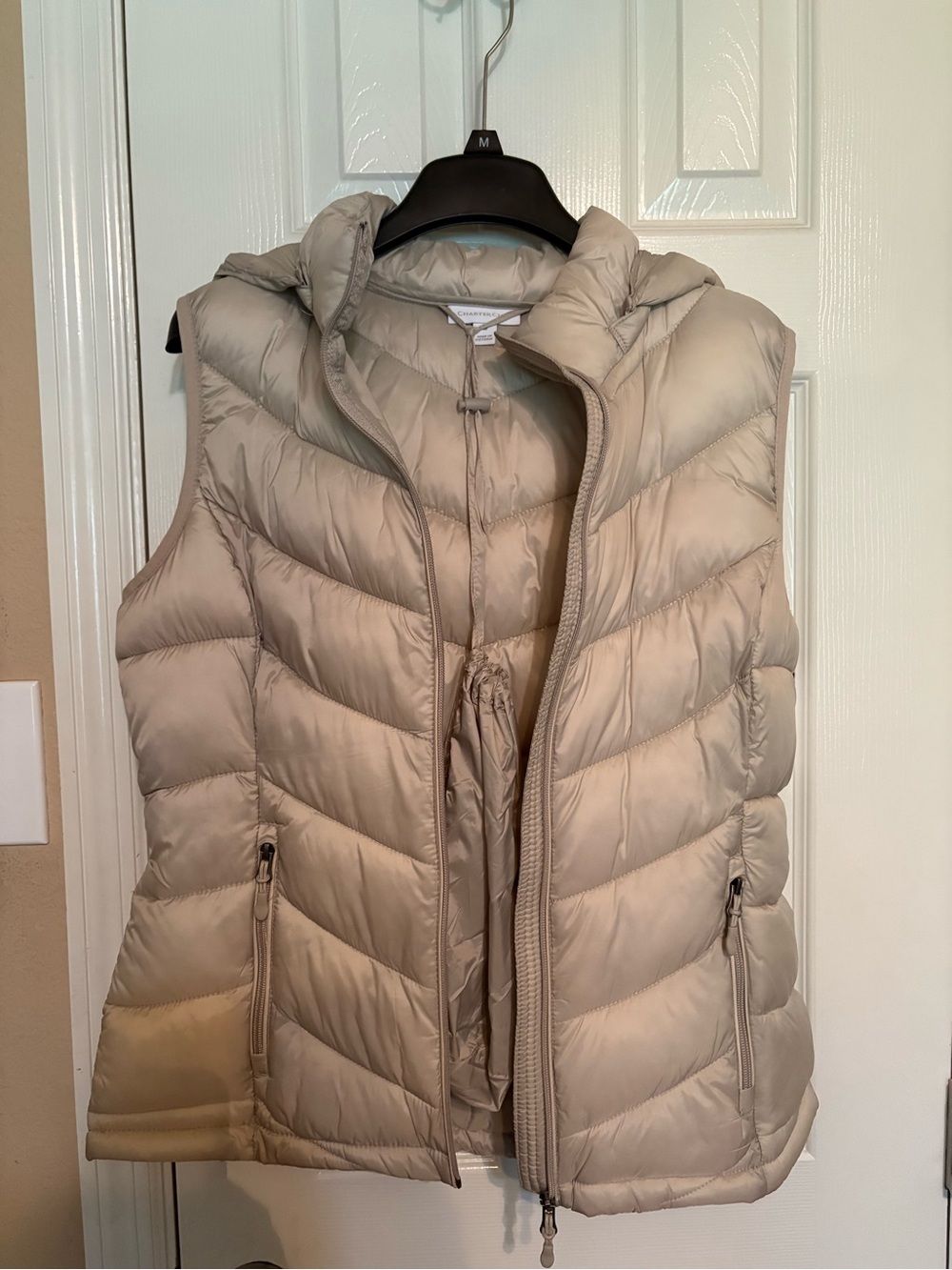 Charter Club Light Beige Quilted Puffer Vest